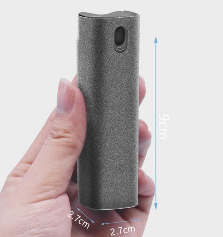 Gray microfiber screen cleaner cylinder for dust removal, with small top hole