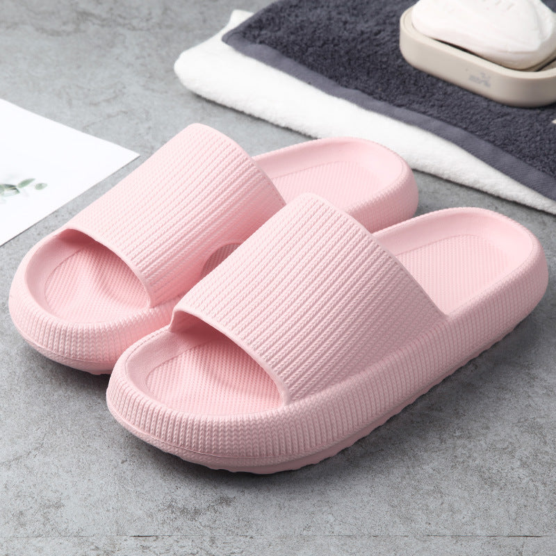 Pink slide slippers set with textured wide straps and cushioned soles