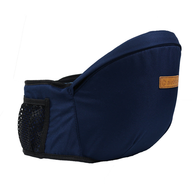 Navy baby sitting stool with front hug cushion and mesh pocket