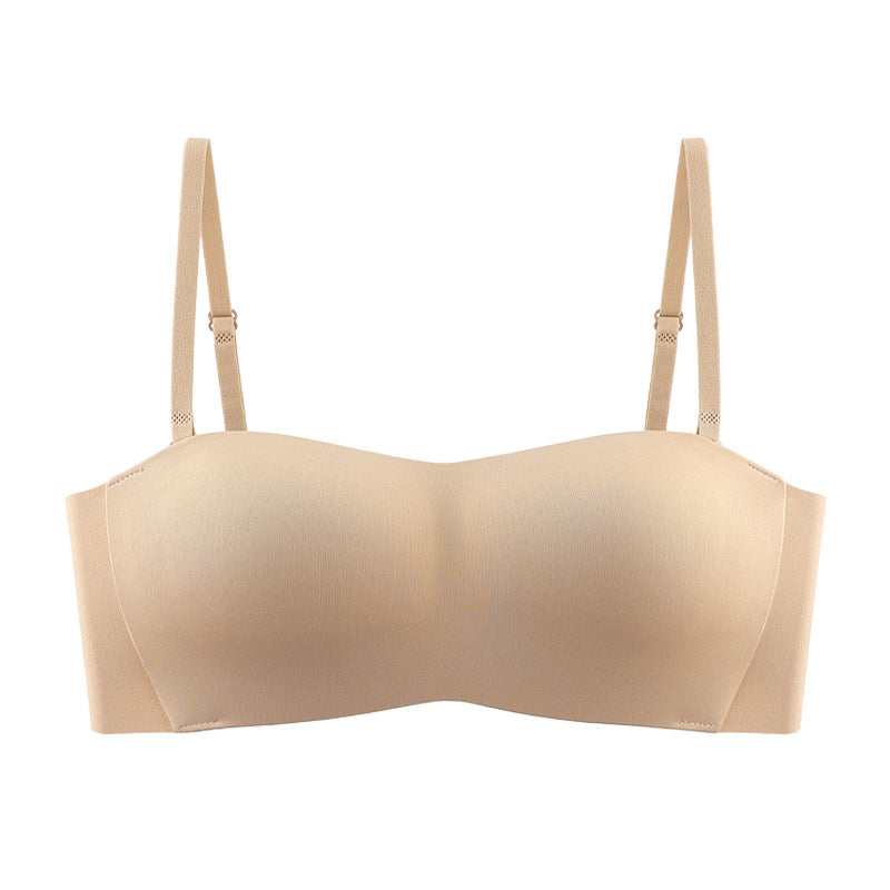 Beige/skin tone multi-wear detachable shoulder strap bra, smooth underwire cups
